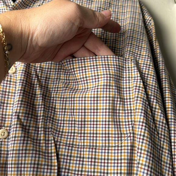Primary Color Plaid Button Down Peter Millar Colored Shirt Size Large - Picture 4 of 8
